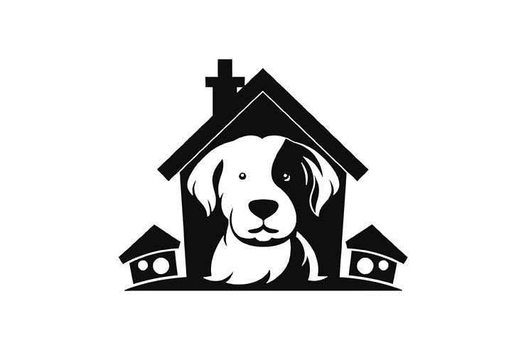 Dog shelter company icon vector logo