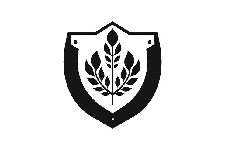 Leaves with shield security company logo