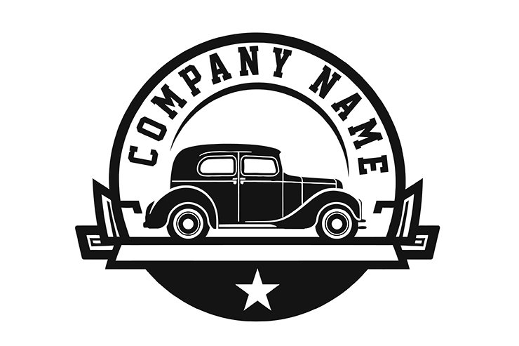 Car rental company vector icon logo