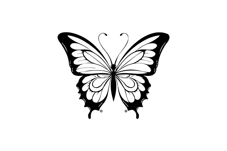 Butterfly illustration icon logo