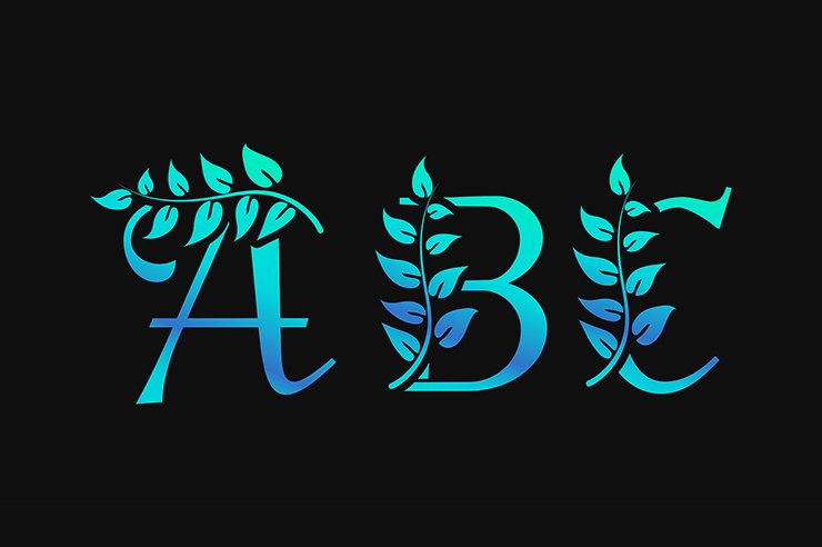 Letter ABC letter mark alphabetic gradient color vector logo