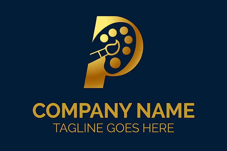 Letter P painting company vector logo