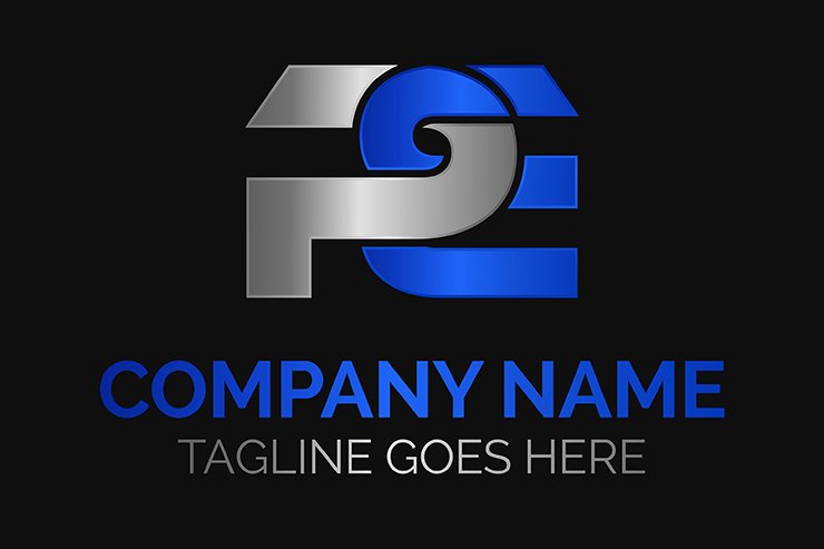 PE letter mark monogram logo