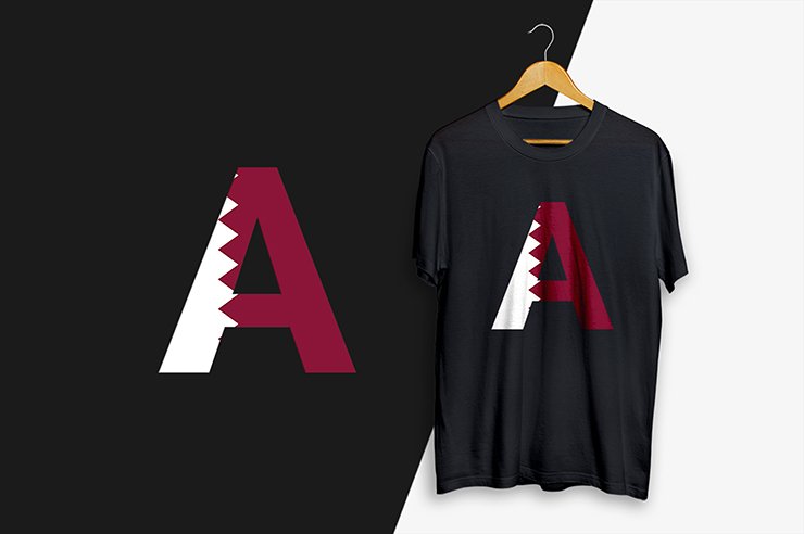 Qatar flag letter mark alphabetic gradient color vector logo