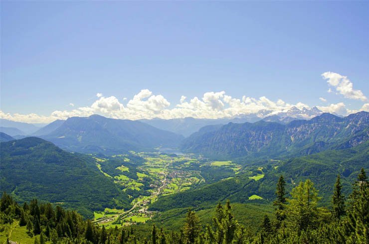 Mountains mountain river sky cloud natural
