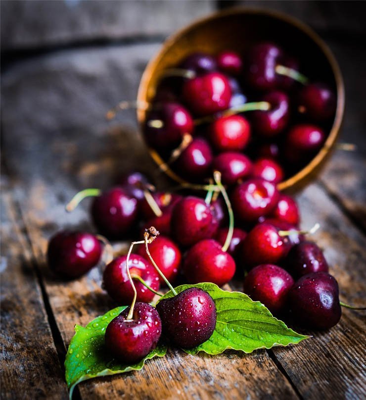 RusticFruits cherry leaves wood fruit fruits eat food kitchen health healthy pot