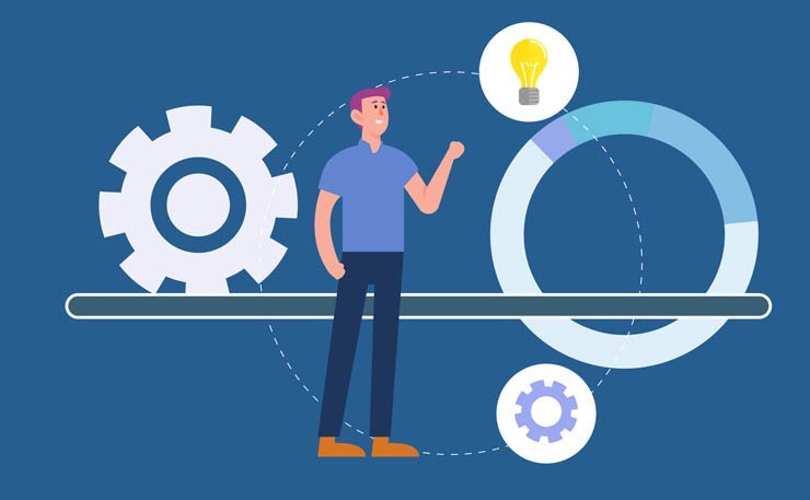 business process production workflow idea work startup lamp smart gear gears flow chart