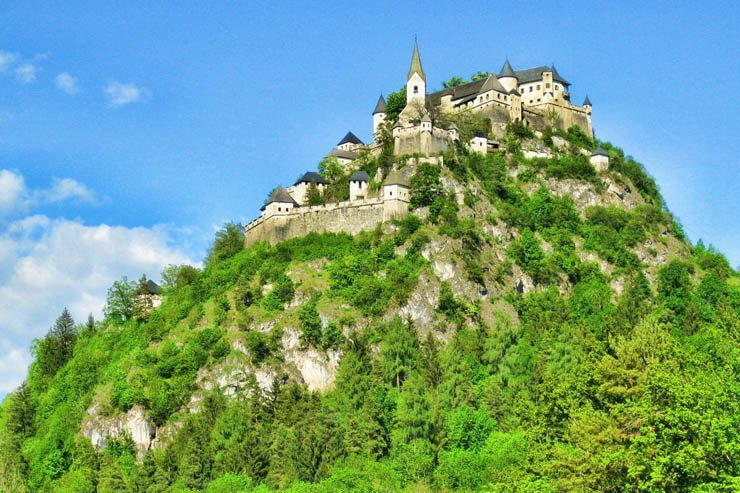 castle hill mountain sky clear blue nature ancient old tree