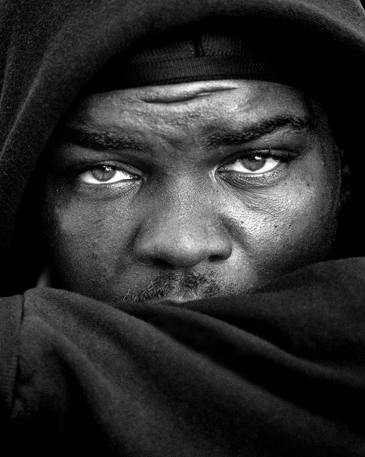 eyes man black white african