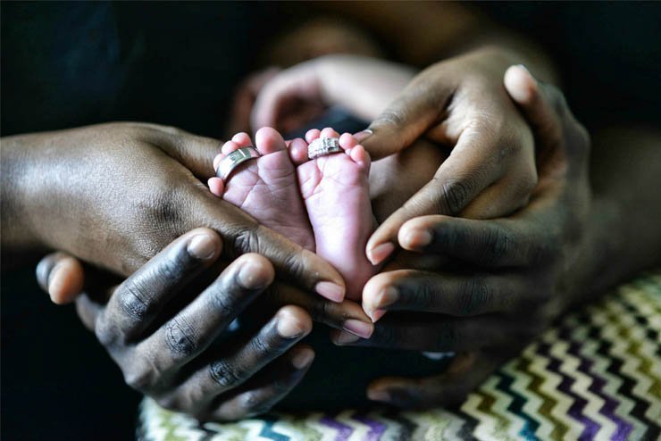 hand hands feet new born baby ring wedding rings love care family