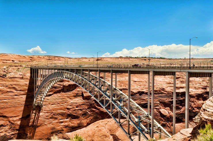 mountain desert mountains bridge huge sky cross