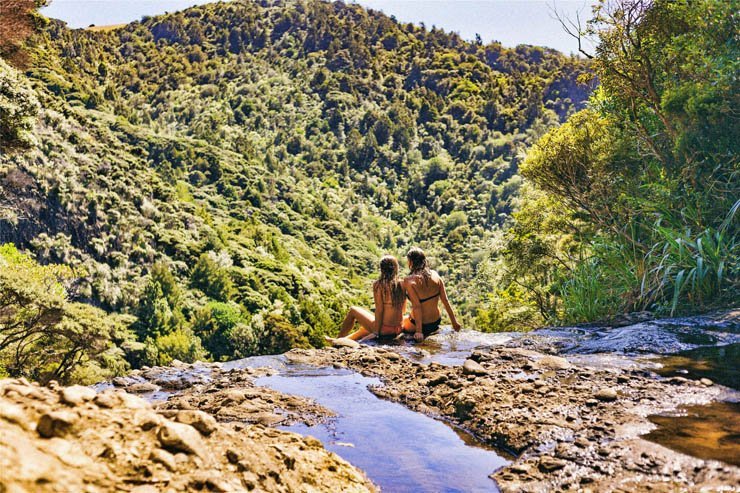 nature natural sky water river lake forest tree trees swim swimming summer bikini suit swimsuit mountain mountains
