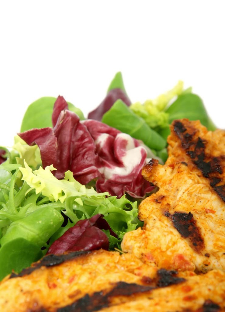 restaurant meal food dish eat cook cooking lettuce chicken grill grilled