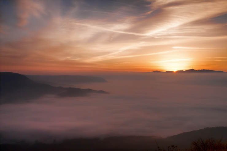 sunset evening sky sun cloud clouds cloudy above nature