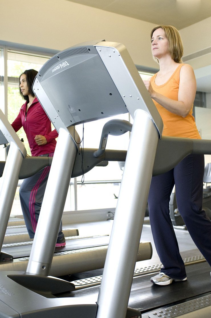 athlete woman running treadmill gym lifting healthy training equipment lose loss fitness health workout exercise sport sports weight fit