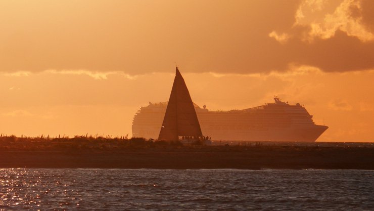 backlit shadow sillhouette boat ship vessel sky afternoon nature