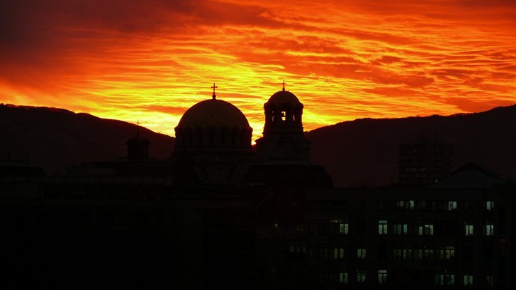 backlit shadow sillhouette church red sky sunset nature