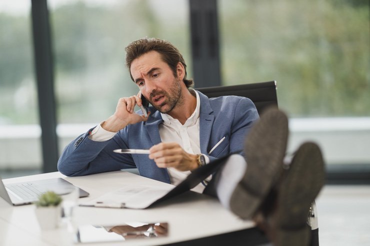 business finance formal job work employee working call boss manager entrepreneur desk office