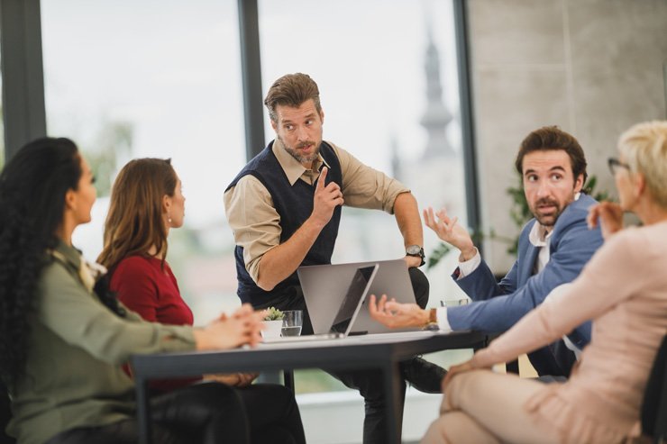 business finance formal job work employee working meeting boss manager colleagues colleague startup