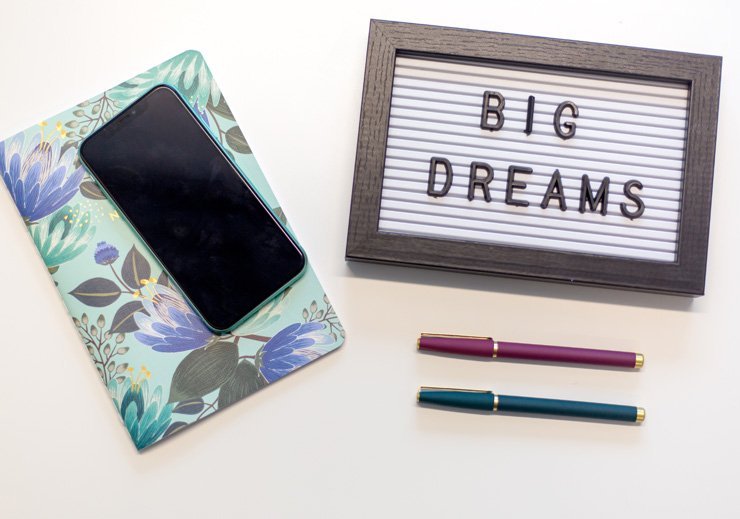 business finance formal job work employee working motivation motivational mobile object notebook frame pen dreams big dream