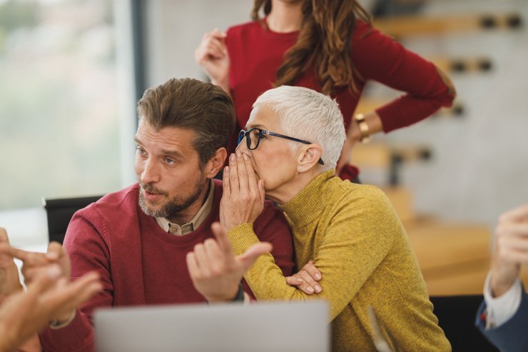 business finance formal job work employee working secret office desk gossip gossips manager boss