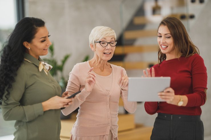 business finance formal job work employee working woman women office presentation discussion