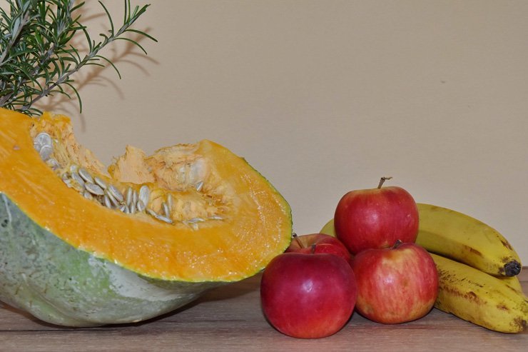 fruit fruits food healthy health diet pumpkin apple banana cantaloupe rosemary