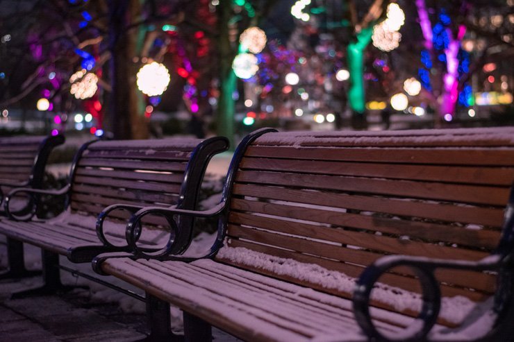 holidays eve snow christmas xmas holiday tree decoration decorations new year joy happy happiness seat light lights outdoor