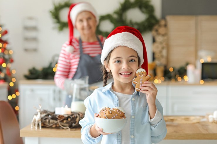 kitchen cooking grandmother grandma christmas xmas holiday cookie cookies baking bake family mom mother daughter sweet happy ginger