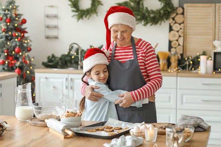 kitchen cooking grandmother grandma christmas xmas holiday cookie cookies baking bake family mom mother daughter sweet love
