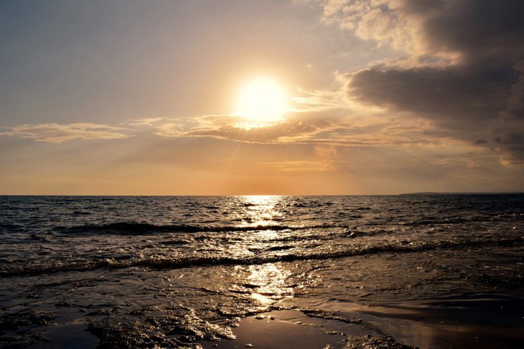 nature autumn fall landscape summer sky sun sea water ocean waves clouds cloudy water