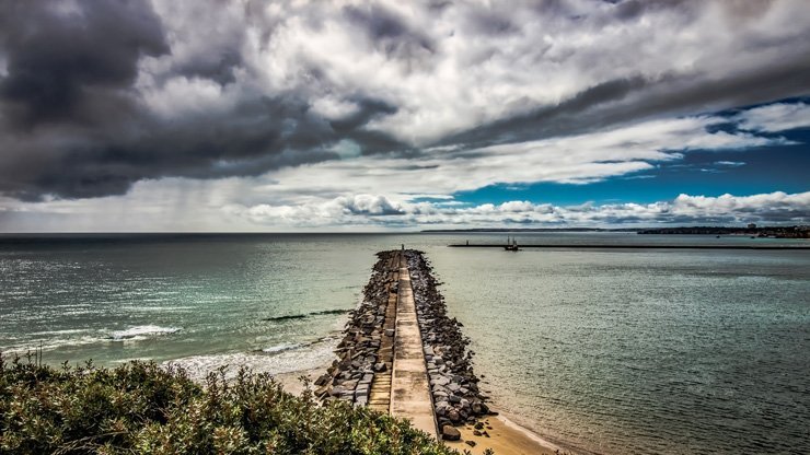 nature sea sky ocean clouds cloudy water landscape summer beach shore