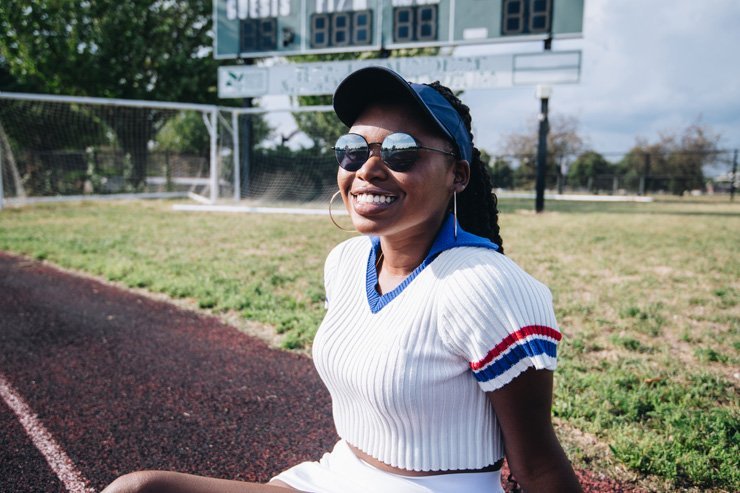 sports fitness health model fashion glasses sun sunglasses smile happy joy pretty woman