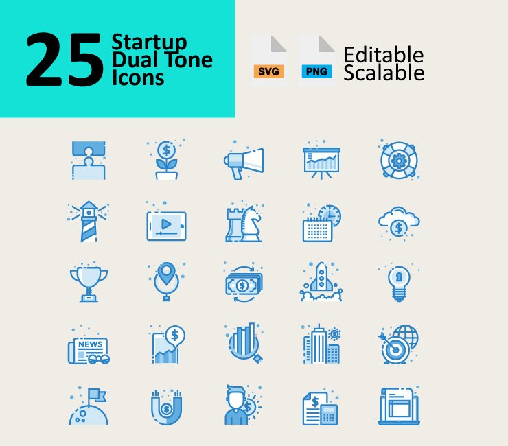 Startup Dual Tone Icons