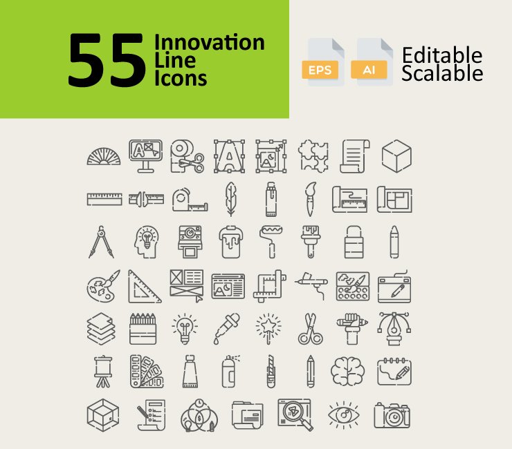 55 Innovation Line Icons