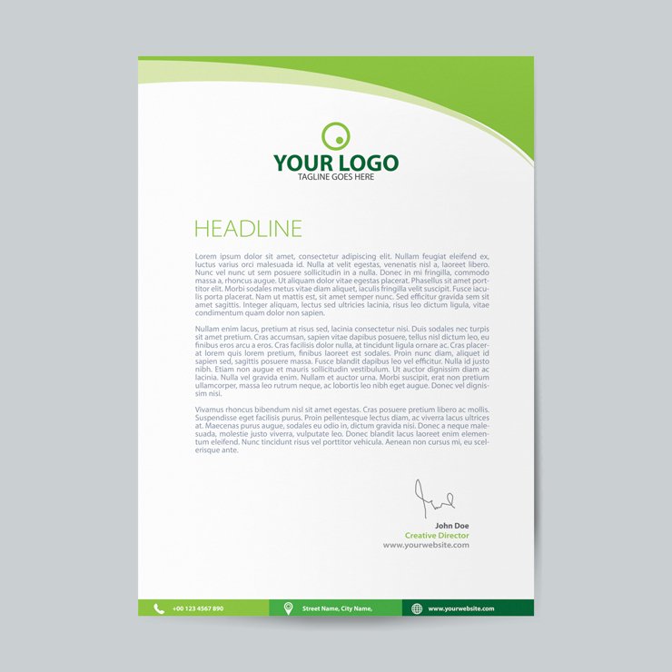 
									Wavy Green Letterhead