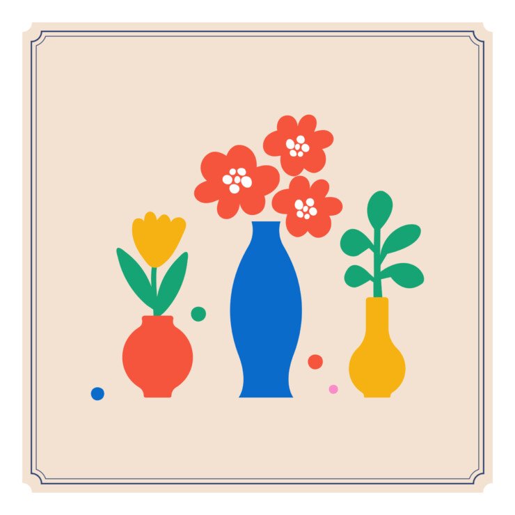 flat design vector flower pot vase collection set