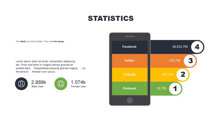 
									Social Media Statistics Diagram Chart Infographics
