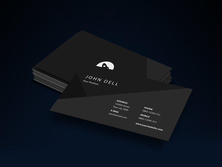 black modern professional elegant business card
