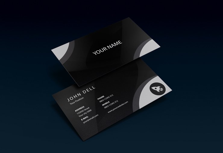black professional elegant business card
