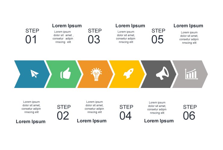 flat steps timeline vector infographics