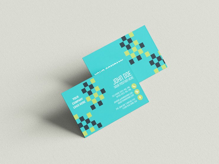 pixel solid clean modern business card