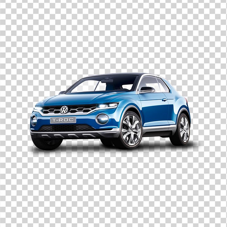 Blue Volkswagen T Roc Car
