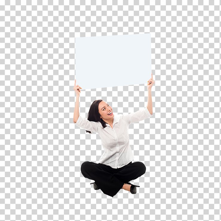 Girl Holding Banner Background