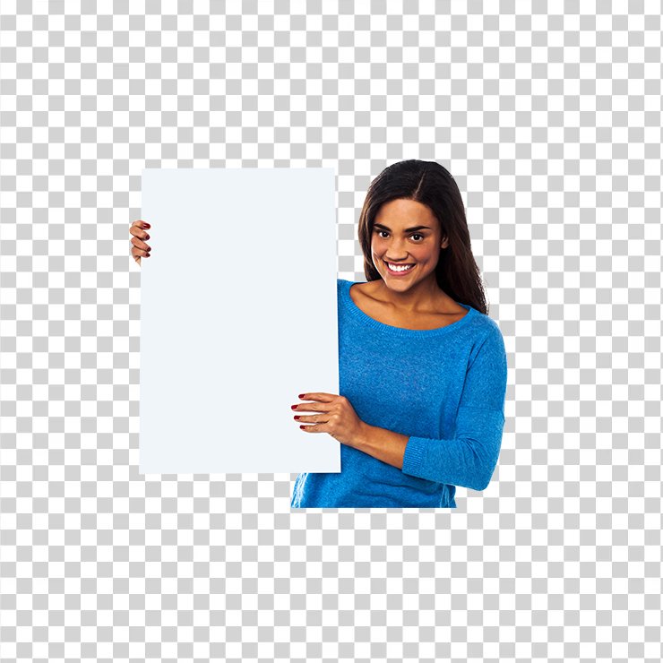 Girl Holding Banner Download Image