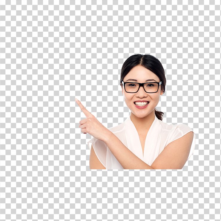 Girl Pointing Left Download Image