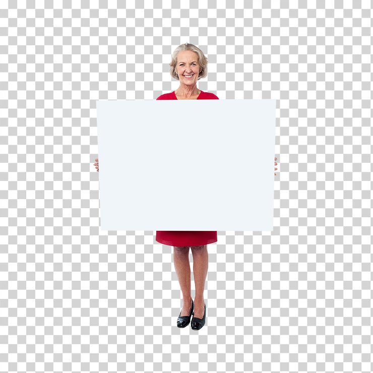 Old Women Holding Banner