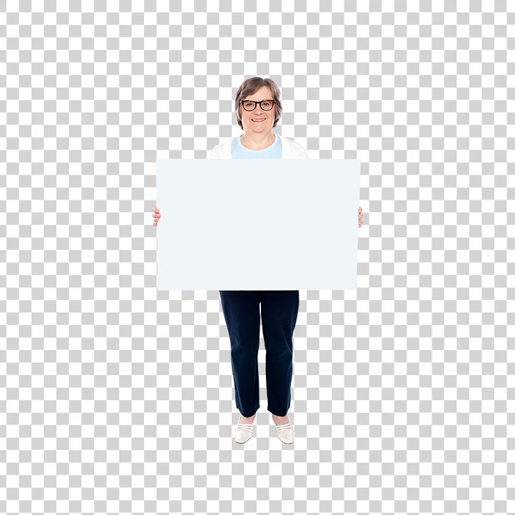 Old Women Holding Banner Image