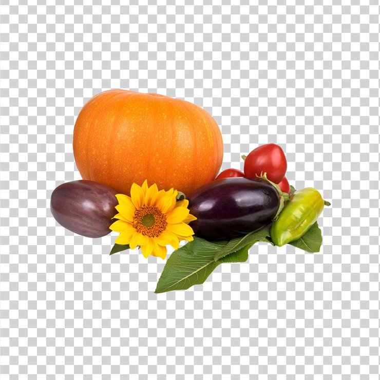 Pumpkin tomato pepper eggplant