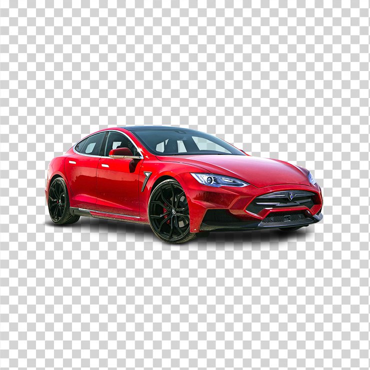 Red Tesla Model S Car